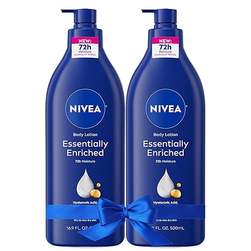 NIVEA Essentially Enriched Body Lotion for Very Dry Skin with Hyaluronic Acid, Almond Oil and Deep Nourishing Serum, 72-Hour Body Moisturizer, 16.9 Fl Beauty & Personal Care NIVEA