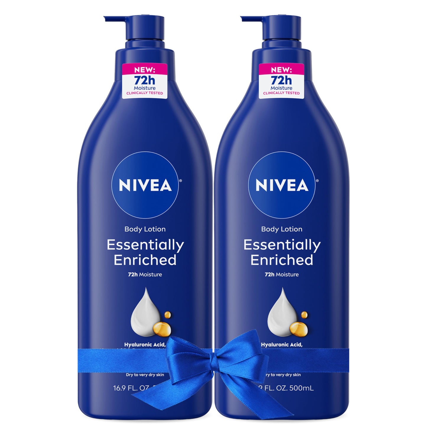NIVEA Essentially Enriched Body Lotion for Very Dry Skin with Hyaluronic Acid, Almond Oil and Deep Nourishing Serum, 72-Hour Body Moisturizer, 16.9 Fl Beauty & Personal Care NIVEA