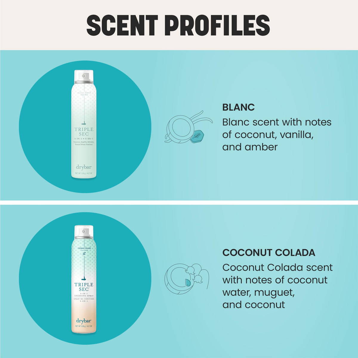 Drybar Triple Sec 3-in-1 Coconut Colada Finishing Spray | Instant Volume and Texture Refresher (4.2 oz) Beauty & Personal Care Drybar