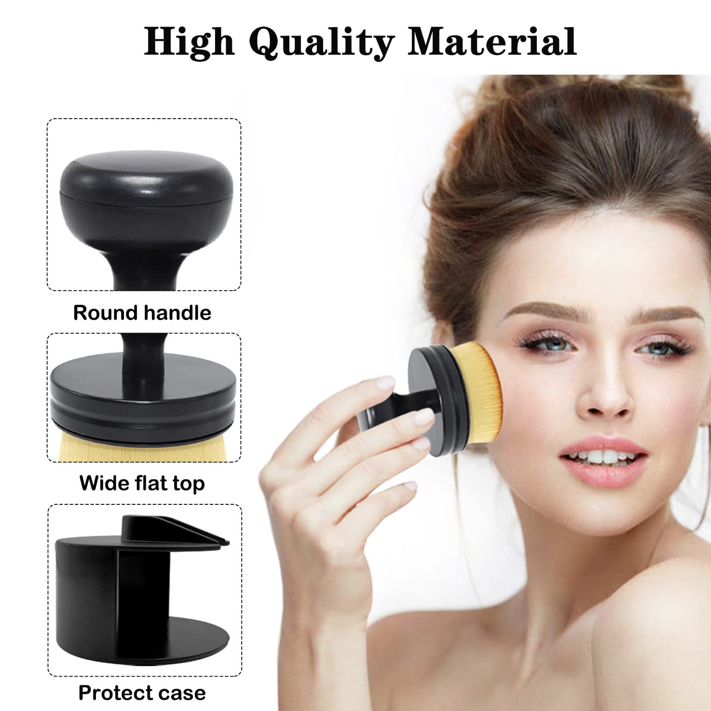 Falliny Makeup Brush, Large Full Coverage Self Tanner Foundation Brushes Travel Kabuki Powder Brush for Face Body, Blending Liquid Beauty & Personal Care Falliny