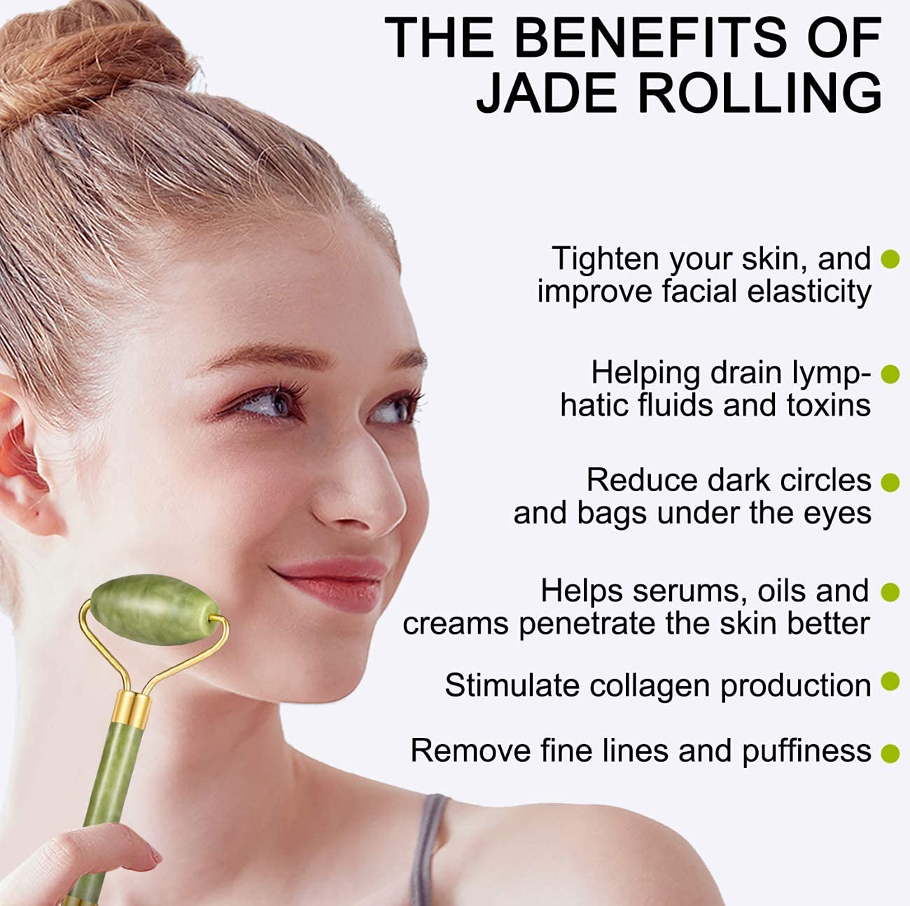 4-pcs Jade Roller & Gua Sha Set, Facial Roller Massager with Gua Sha Scraping Tool, Jade Stone Massager for Anti-aging, Slimming & Firming, Rejuvenate Beauty & Personal Care Charmonic