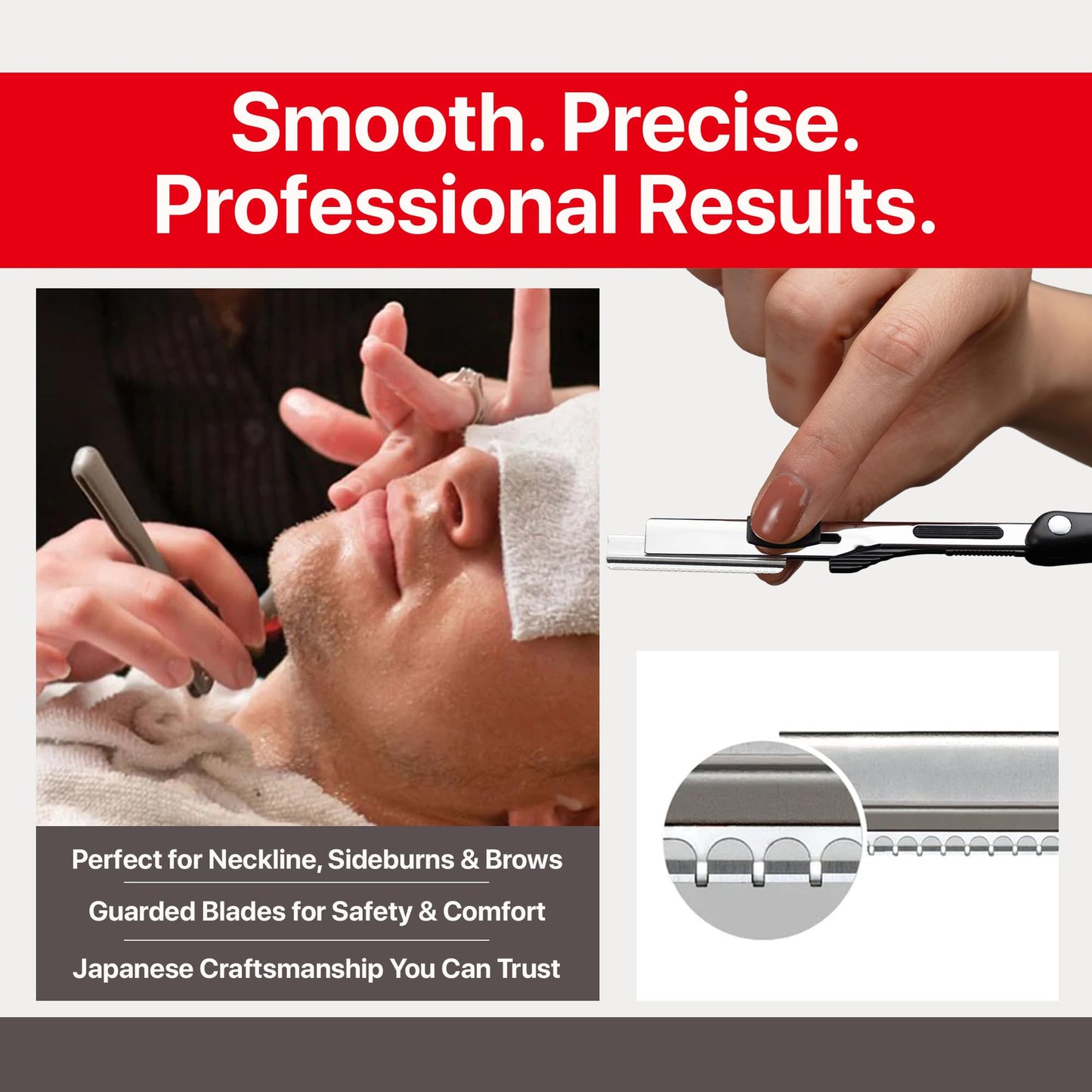 Feather - Nape and Body Razor Kit - Professional Use Hair Cutting Tool - Includes Nape Razor, 10 Nape Blades & 2 oz Blade Glide - Ideal for Nape Beauty and Personal Care Feather