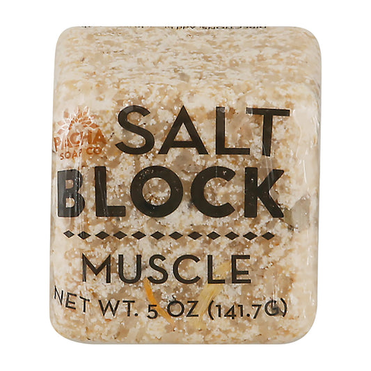 Pacha Soap Muscle Salt Block 5oz, 5 OZ Beauty and Personal Care Pacha Soap Co