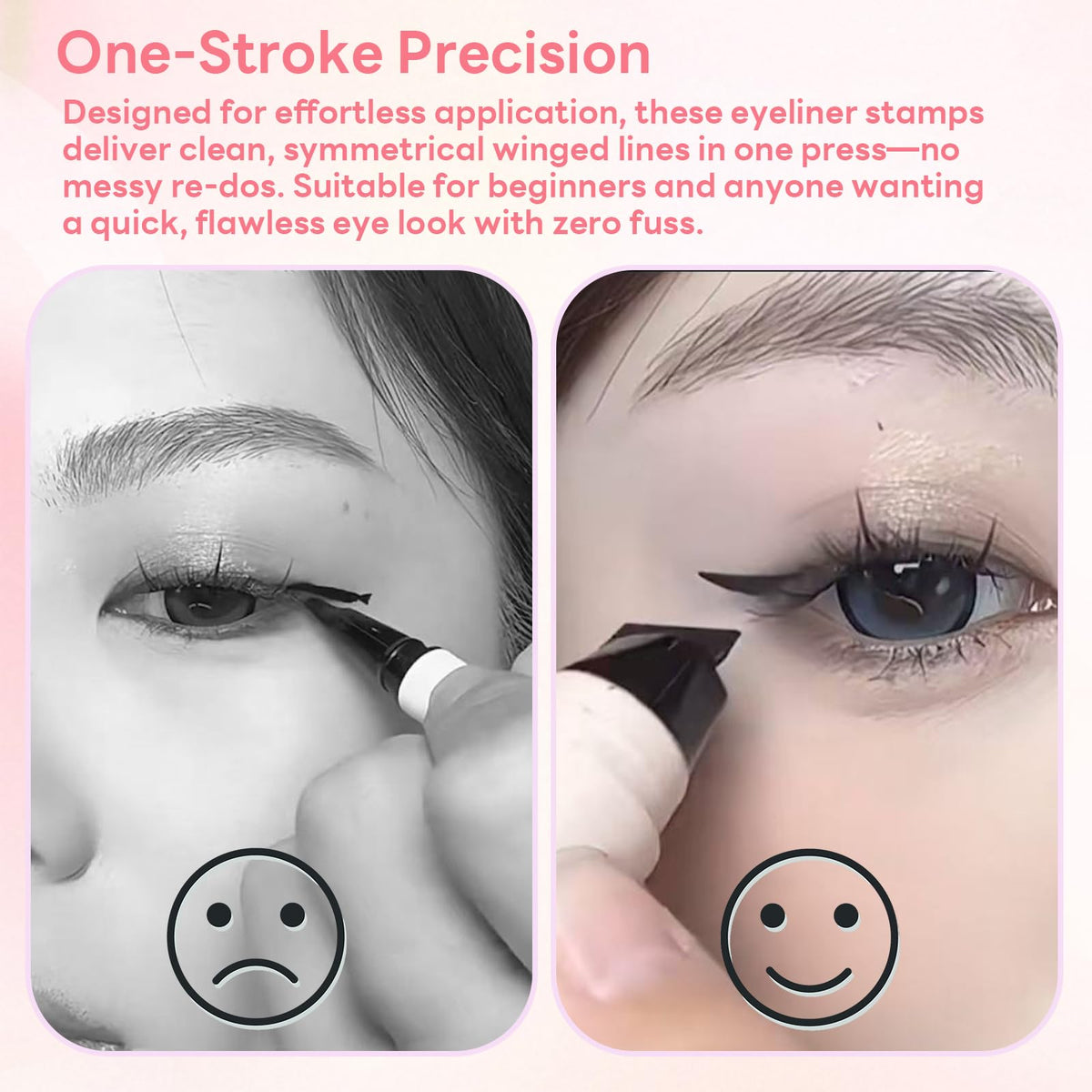 2pcs Rotatable Eyeliner Stamp Set - Quick Shaping Tool with Left/Right Eye Marked, Smudge-Proof & Long-Lasting, Ready to Use, Flawless Winged… Beauty & Personal Care Eagyrosi