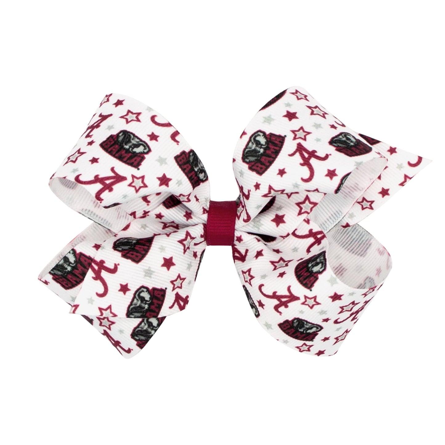 Divine Creations Girls' Collegiate Themed Game Day Logo Print Hair Bow by Wee Ones on a WeeStay Clip, Classic Grosgrain, Medium, Alabama Beauty & Personal Care Wee Ones