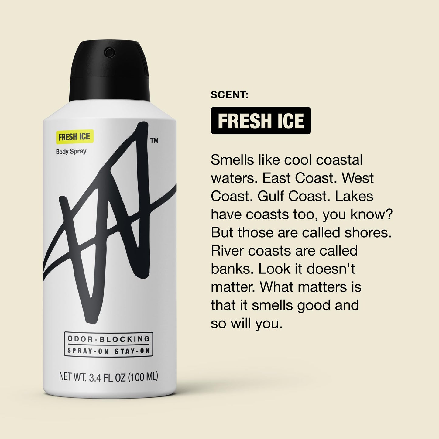 Jake Paul Fresh Ice Body Spray for Men By W, Odor Blocking Body Deodorant, Long Lasting Protection, 3.4 fl oz Beauty & Personal Care W