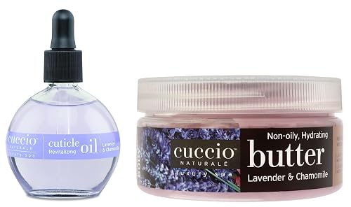 Cuccio Full Hand Treatment - Cuticle Oil 2.50 Oz and Butter Blends Moisturizing Scented Body Cream, 8 Oz (Lavender) Beauty & Personal Care Cuccio