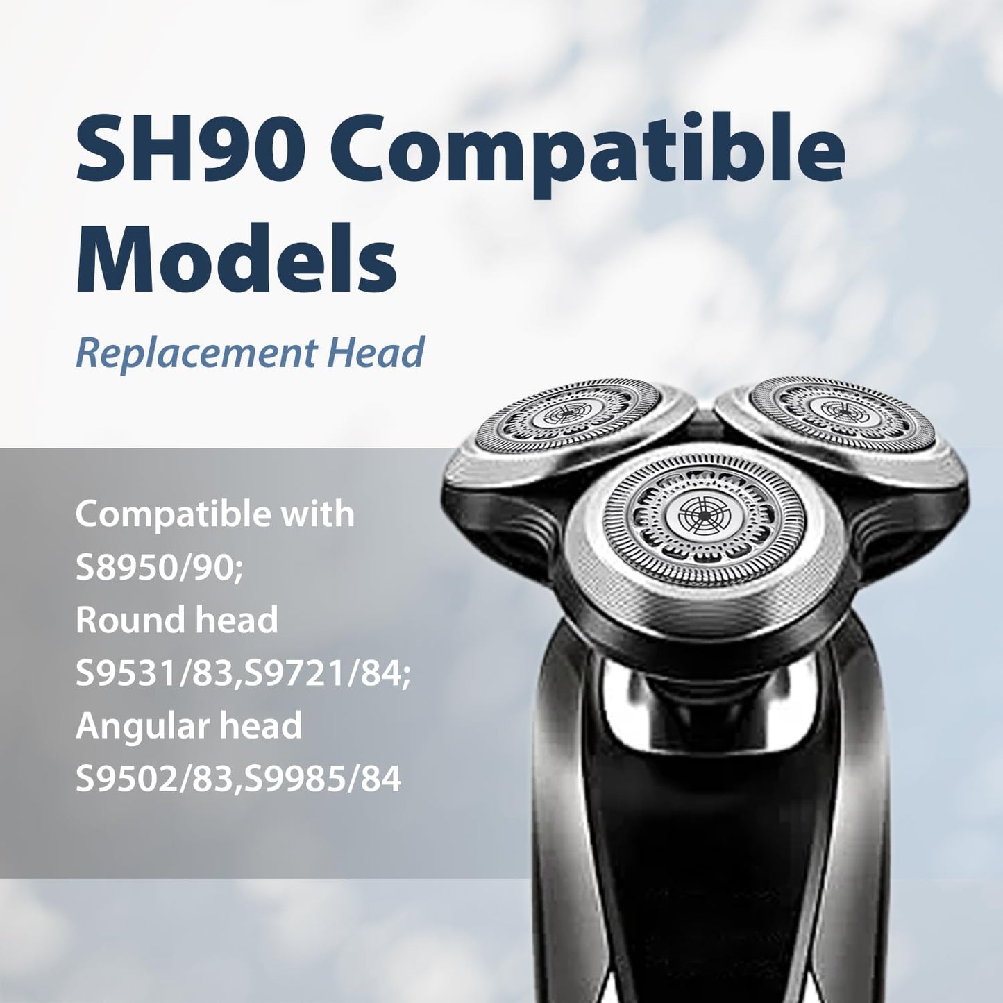 SH90 Replacement Rotary Heads for Philips Norelco Shavers Series 9000, New Version of Metal Wheel Buckle and Upgrade Double-Layer Precision Blades Beauty and Personal Care Durimi