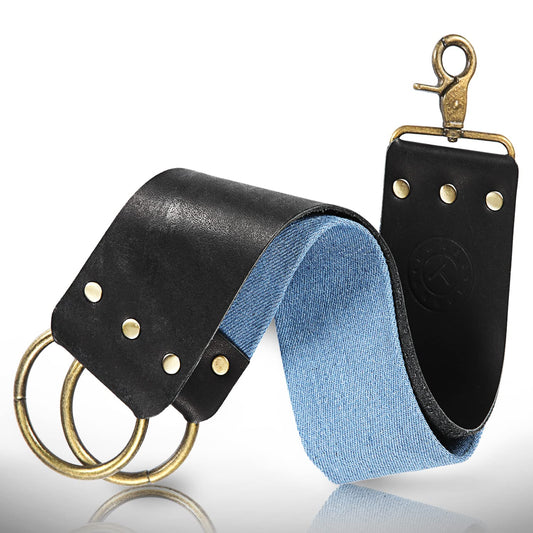 Naked Armor Straight Razor Leather Strop - 2.5" x 15" Cow Leather Razor Blade Sharpener with Brass Hooks, Black Beauty and Personal Care Naked Armor