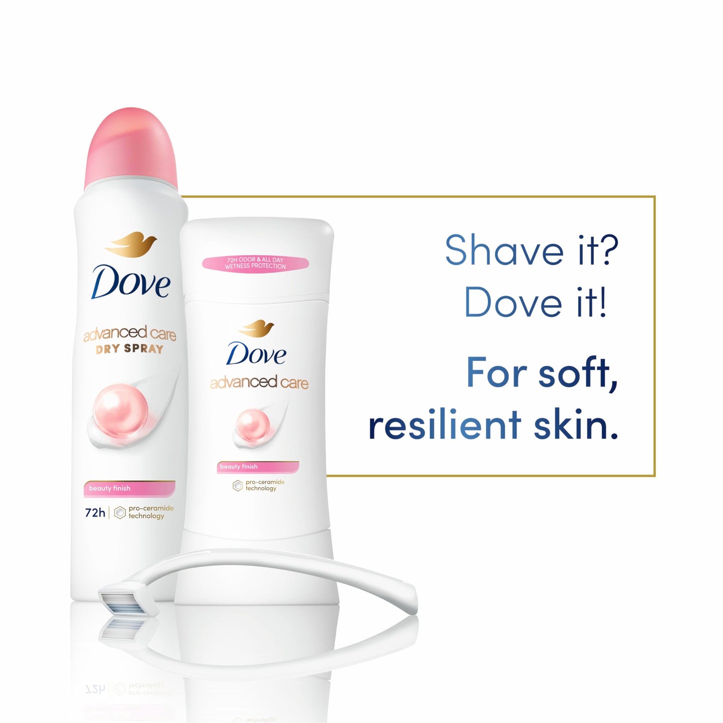 Dove Advanced Care Antiperspirant Deodorant Stick Beauty Finish 4 Count for helping your skin barrier repair after shaving 2.6 oz Beauty and Personal Care Dove