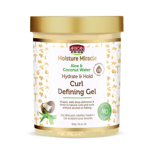 African Pride Moisture Miracle Hydrate & Hold Curl Defining Gel for Curly & Coily Hair, Controls Frizz, Hydrates, Defines Coils & Curls, No Flakes Beauty & Personal Care African Pride