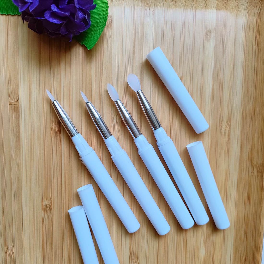 LORMAY 4 Pcs Double Sided Silicone Makeup Brushes for Eyeliner, Eyeshadow, and Lip Mask Beauty & Personal Care LORMAY