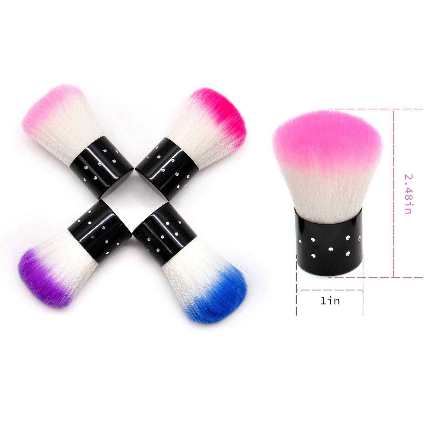 AUEAR, 4 Pack Multicolor Nail Powder Brush Dust Brushes Art Cleaner Cleaning Tools for Women and Girls Beauty & Personal Care AUEAR