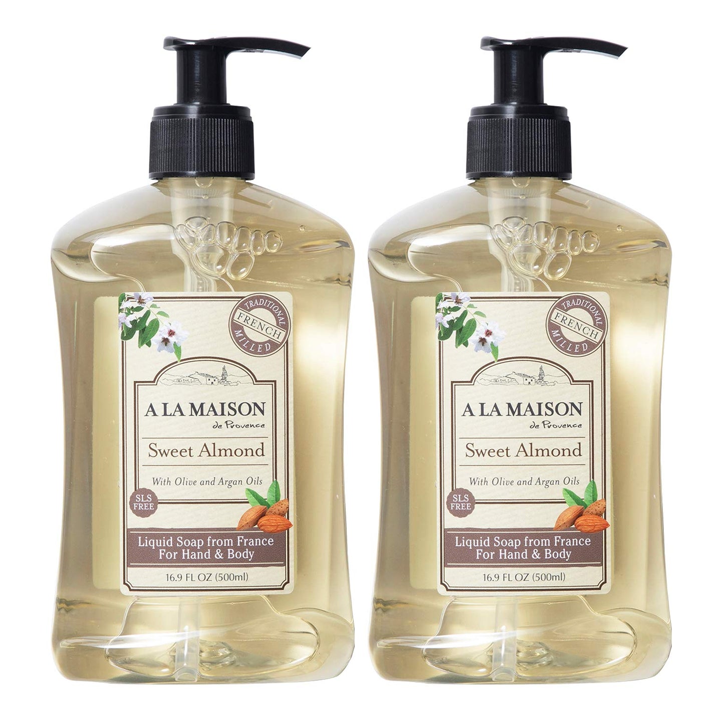 A LA MAISON Sweet Almond French Liquid Hand Soap - Natural Hand Wash Made with Essential Oils - Biodegradable, Plant-Based, Vegan, Cruelty-Free Beauty & Personal Care A LA MAISON