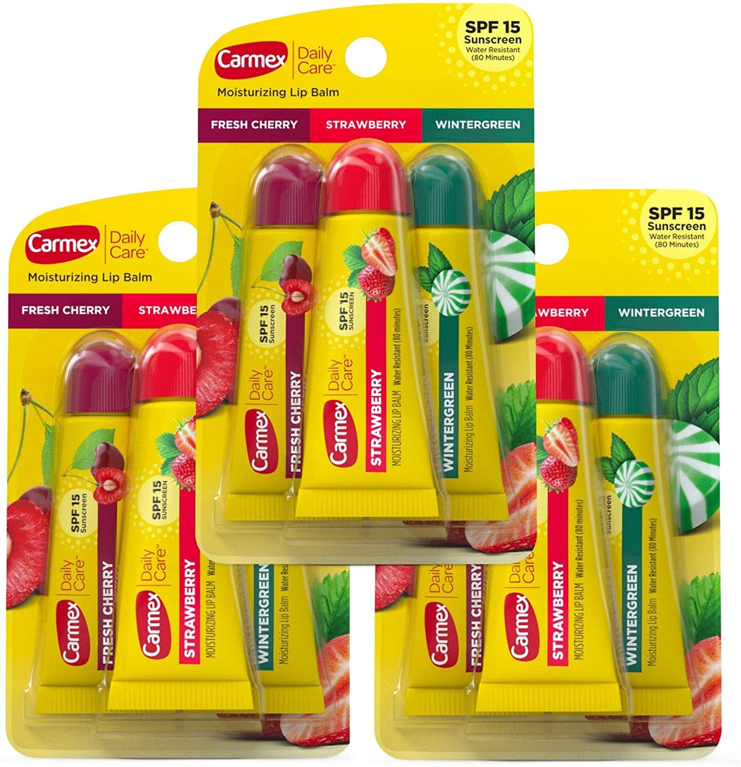 Carmex Lip Balm Tubes Assorted Flavors Spf#15 3 Pack 0.35 Ounce (Pack of 3) Beauty and Personal Care Carmex