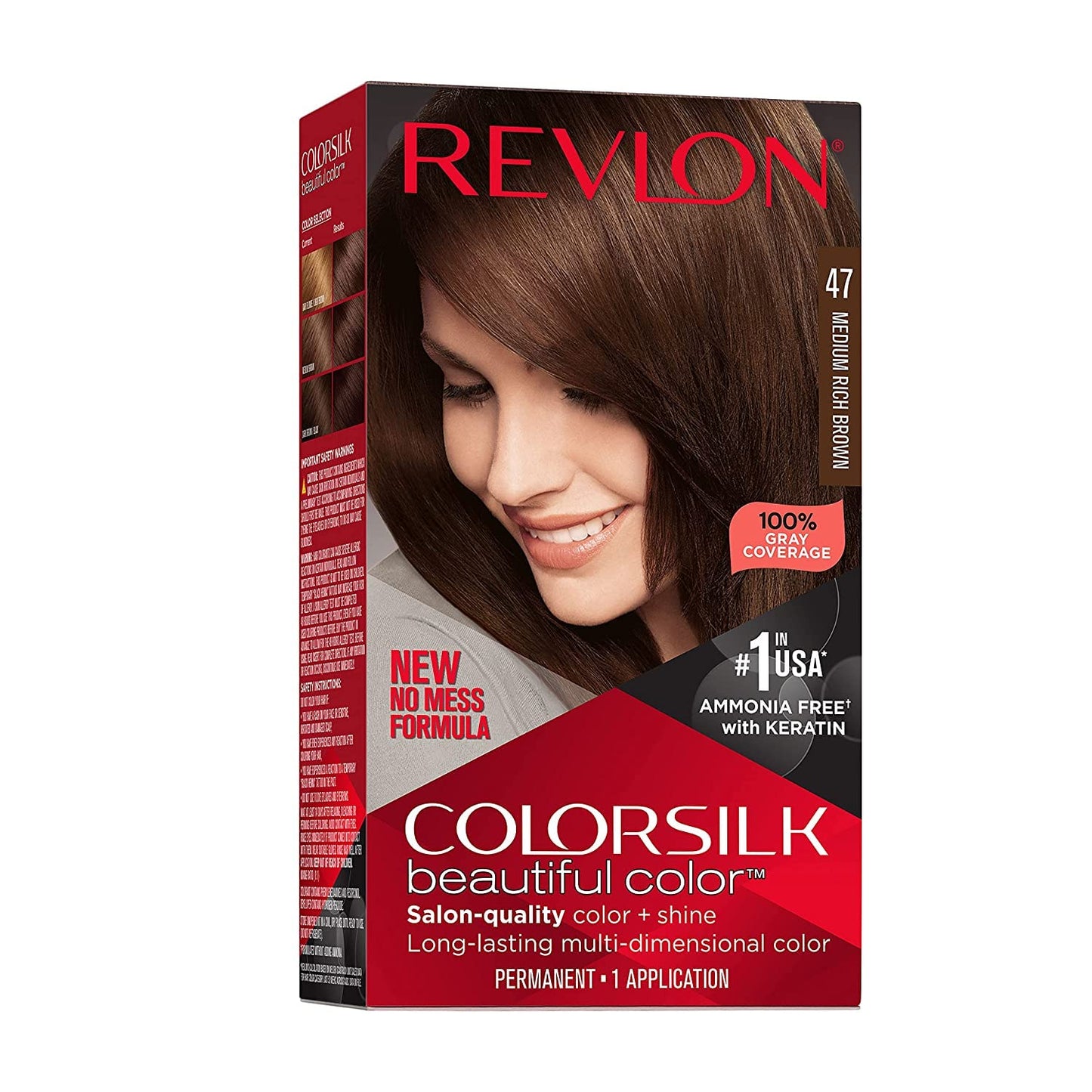 Revlon ColorSilk Hair Color, Medium Rich Brown [47] 1 ea Beauty & Personal Care REVLON
