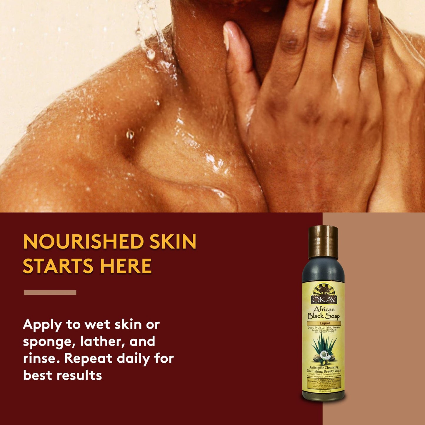Okay African Black Soap Liquid, 4 Ounce Beauty & Personal Care OKAY