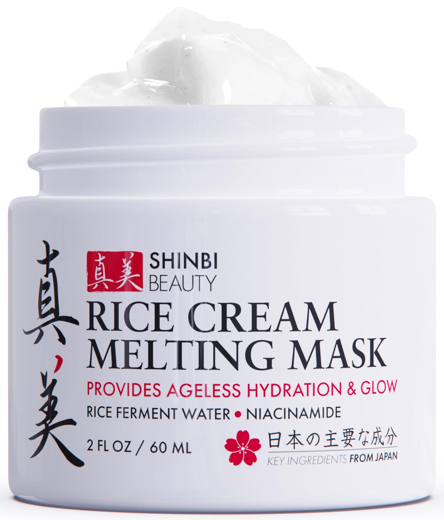 Shinbi Beauty Japanese Rice Mask for Face - Organic Face Mask Skincare - Japanese Skin Care Products for Anti Aging Anti Wrinkle J Beauty Glow 1oz Beauty & Personal Care Shinbi Beauty