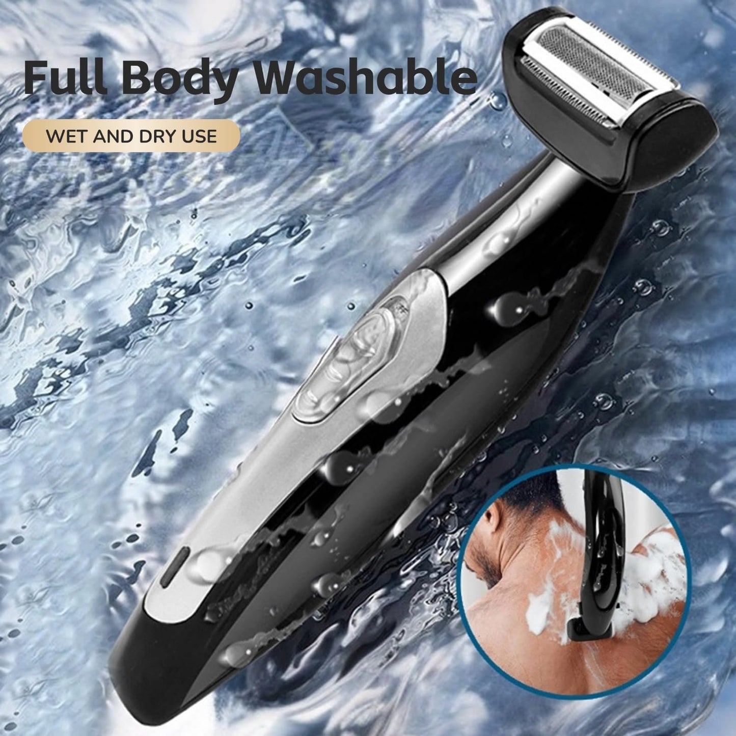 Yoidesu Men's, Body Groomer with Adjustable Extreme Reach Handle, Wet/Dry Use, Back Hair Remover Beauty and Personal Care Yoidesu