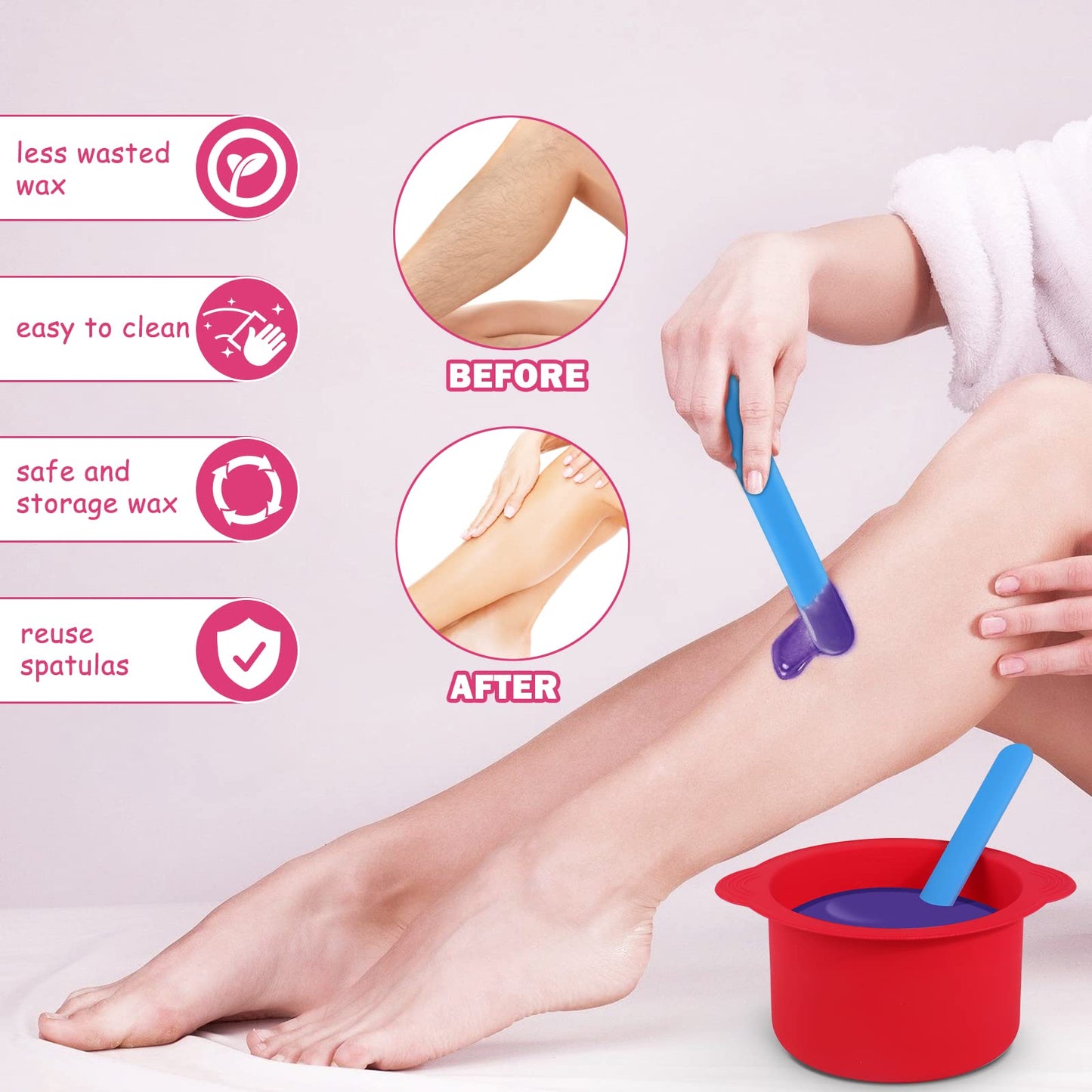 Mity rain 2pcs Silicone Wax Warmer Liner, Non-Stick Wax Pot Silicone Bowl Replacement, Reuse Wax Melt Warmer Liner With 2pcs Silicone Spatulas Beauty and Personal Care Mity rain