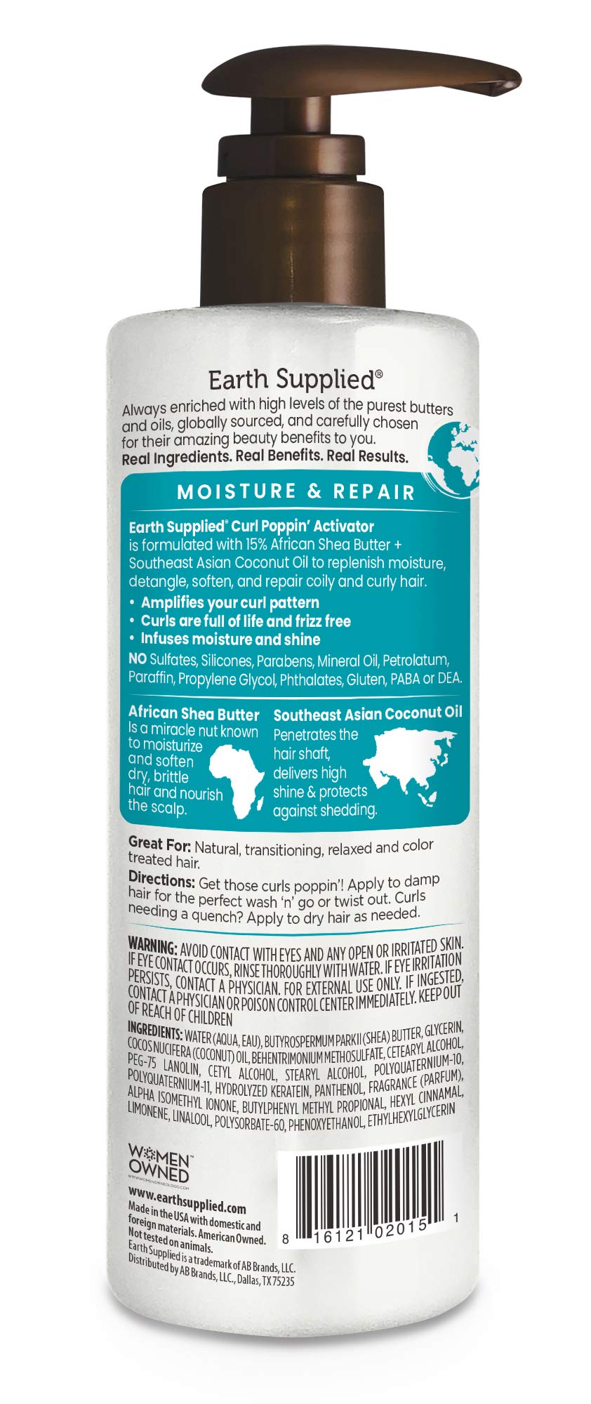 Earth Supplied Curl Poppin' Activator with 15% Shea Butter Beauty & Personal Care Earth Supplied