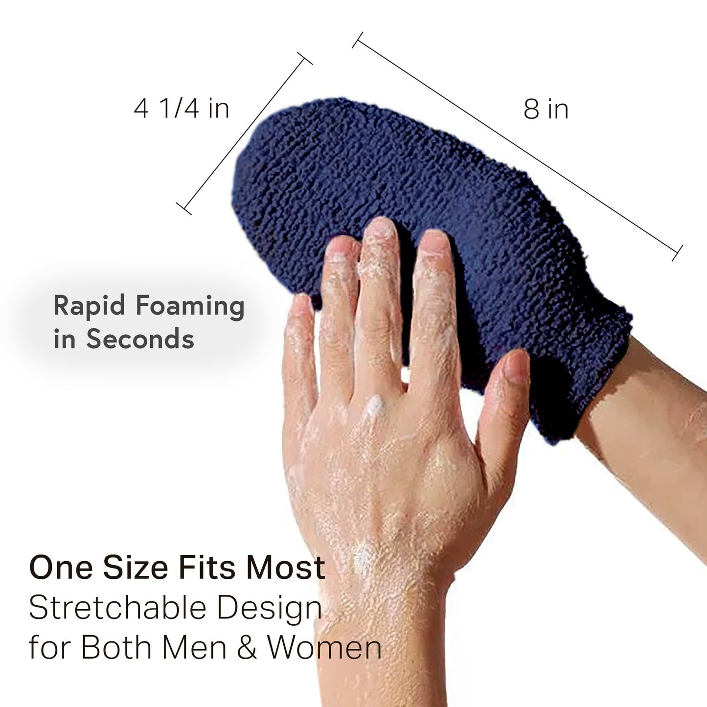 TADA BEAUTY Exfoliating Gloves Shower, Body Scrubber, Body Massage and Body Scrubs for Bath and Shower (Brown & Navy) Beauty and Personal Care TADA BEAUTY
