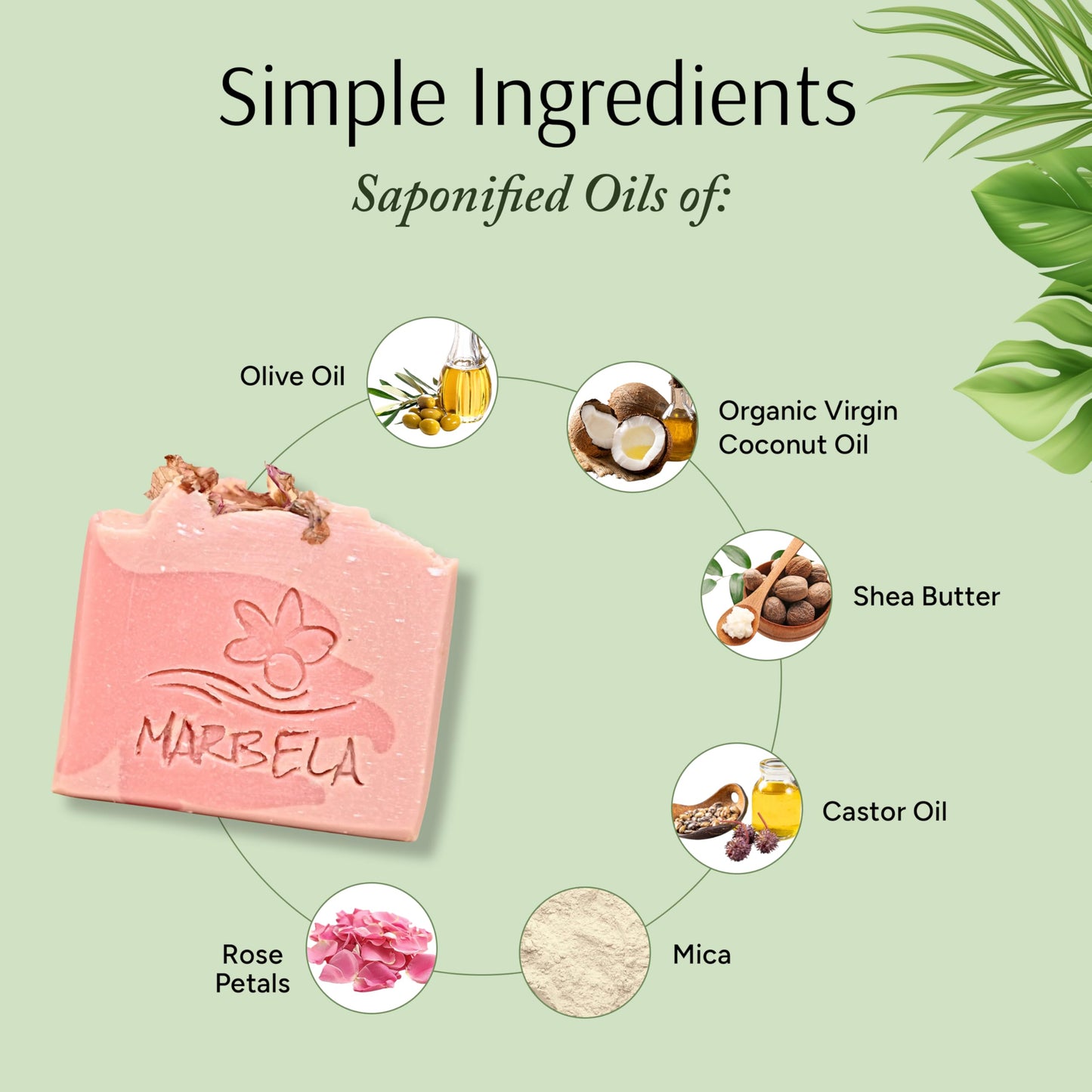 Marbela Cosmetics Handmade Soap Bar - Made in USA, Vegan Friendly, Palm Oil Free, Natural Bar Soap - Gentle Face & Body Soap for Daily Skin Care Beauty & Personal Care Marbela