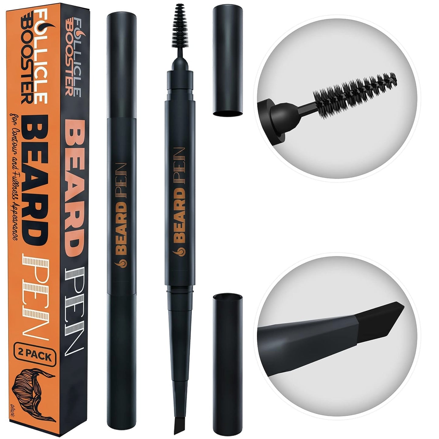 Beard Pen Filler for Men - Barber Styling Grooming Pencil - Waterproof, Sweat Proof, Long Lasting Solution with Natural Finish - Cover Beard and Scalp Beauty & Personal Care FOLLICLE BOOSTER