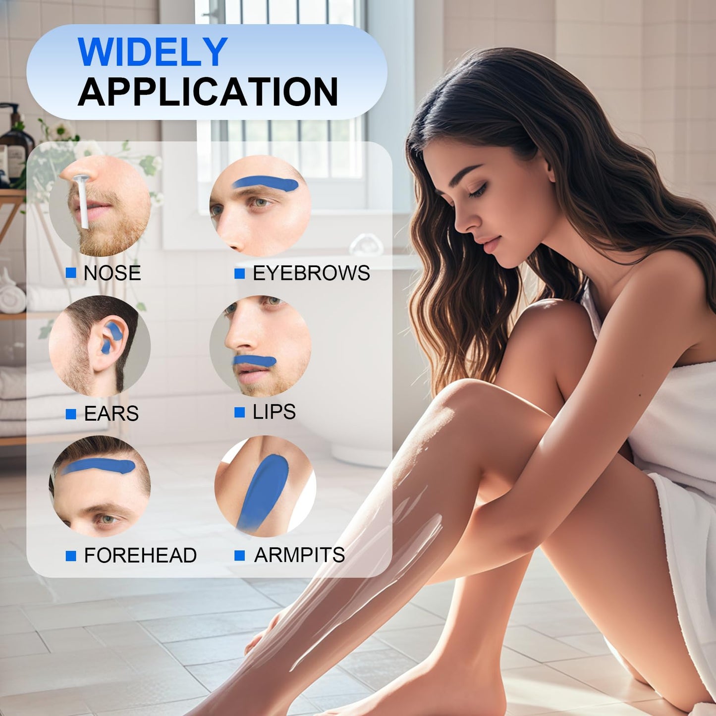 Nose Wax Kit, Mini Ear Nose Hair Waxing Kit with 100g Beads, 10 Applicators, 30 Hair Sticks, 10 Mustache and Care Oil, Constant Temperature Wax Warmer Beauty and Personal Care Wokyo