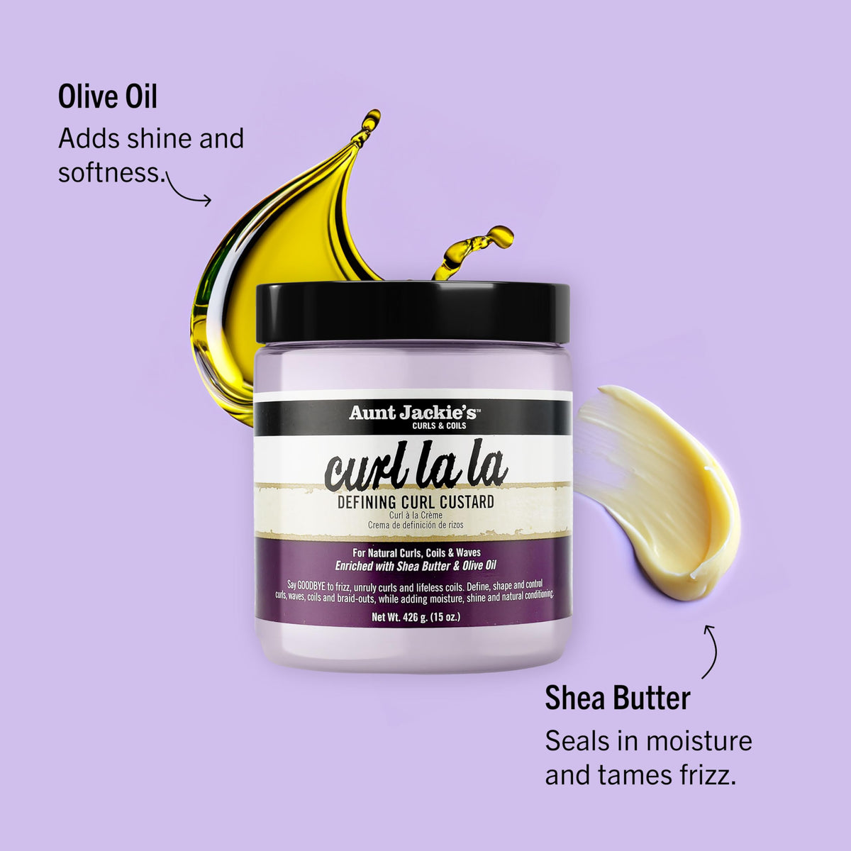 Aunt Jackie's Curl La La, Lightweight Curl Defining Custard, Enriched with Shea Butter & Olive Oil, Basic, 15 Ounce Beauty & Personal Care Aunt Jackie's