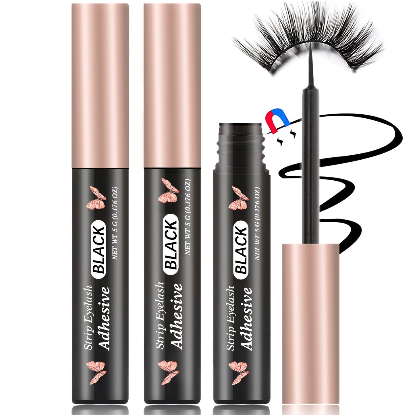 Magnetic Eyeliner 3PCS Smudge Resistant Magnetic liner,Works with All Magnetic Eyelashes,No iron powder and Natural Look,Easy to apply and No Glue Beauty & Personal Care CMNRO