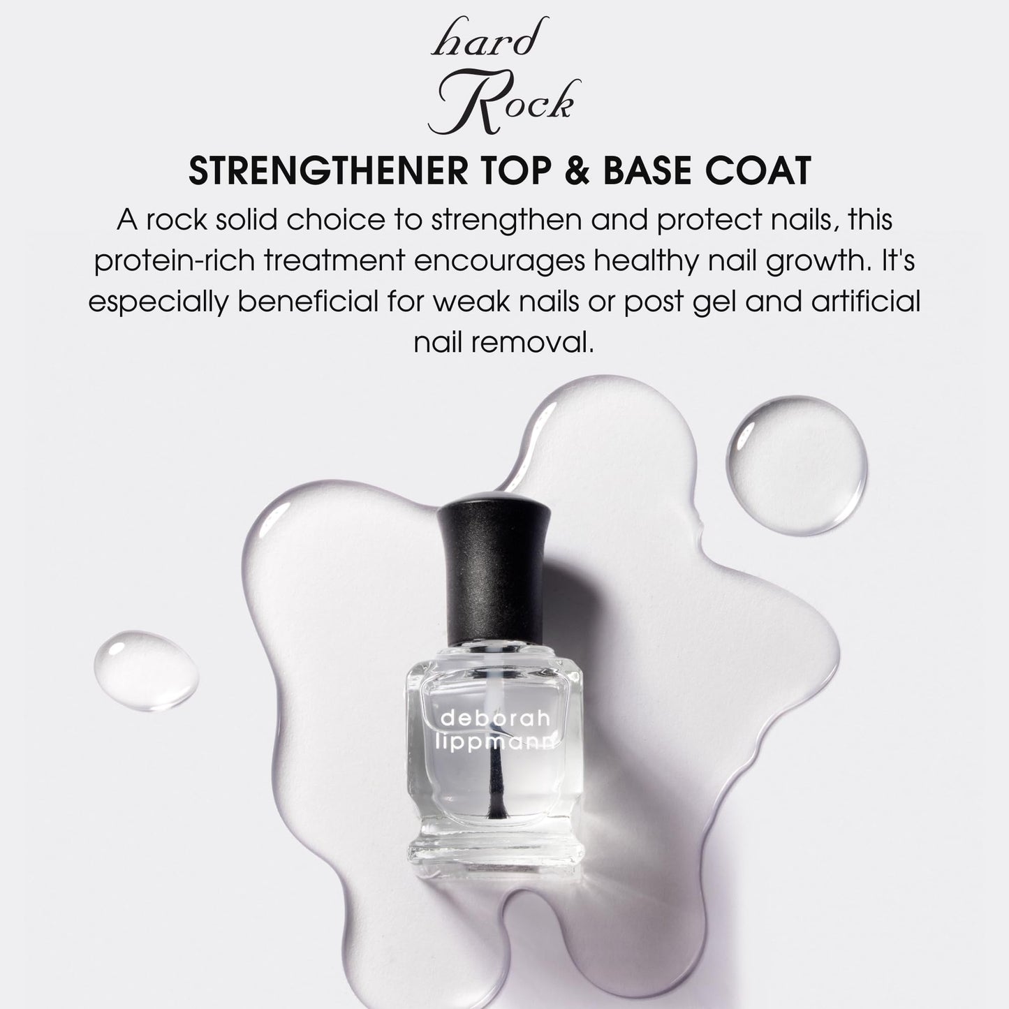 Deborah Lippmann Hard Rock Base and Top Coat | Promotes Healthy Growth for Soft Nails | Diamond Powder Strengthens and Protects Nail Polish | Clear Beauty & Personal Care Deborah Lippmann