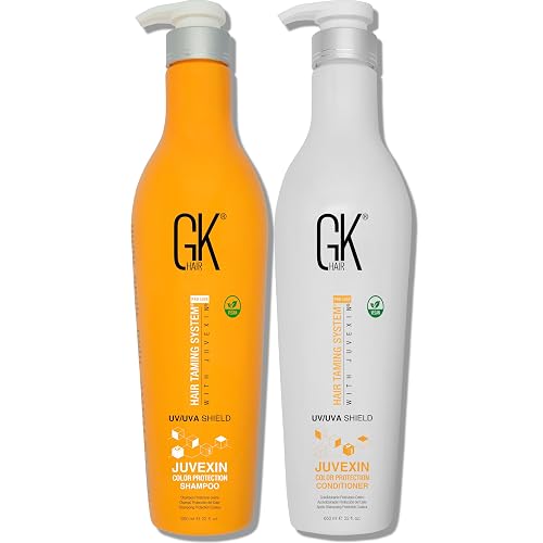 GK HAIR Color Protection Shield Shampoo and Conditioner - Blocks UV/UVA Rays - Color Treated Hair from Fading - Deep Hydration, Frizz Control Beauty & Personal Care GK HAIR
