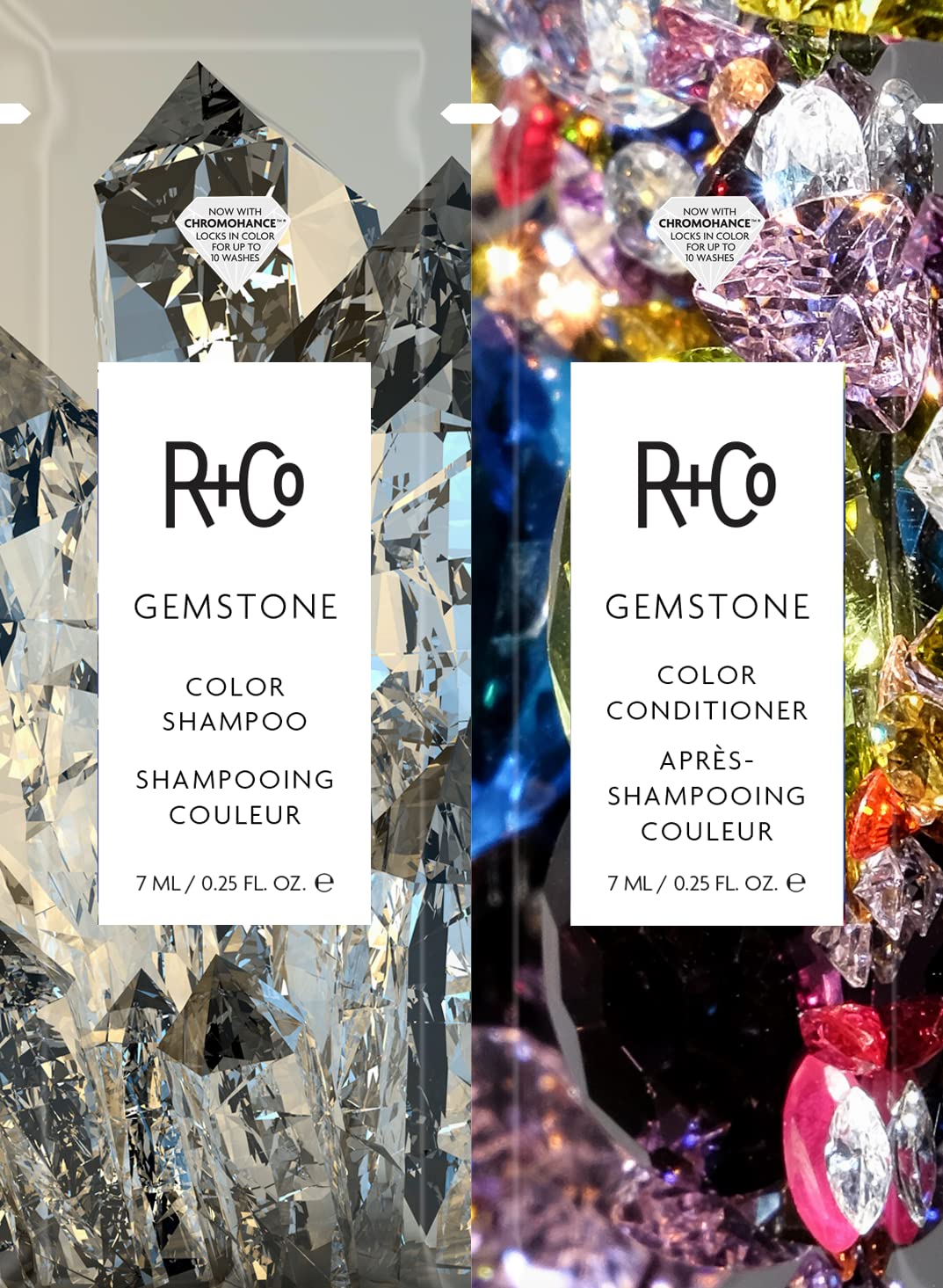 R+Co Gemstone Color + Repair Shampoo/Conditioner Tandem Packette | Frizz Control, Repairs + Preserves Hair Color | Vegan + Cruelty-Free | .25 Oz Beauty & Personal Care R+Co