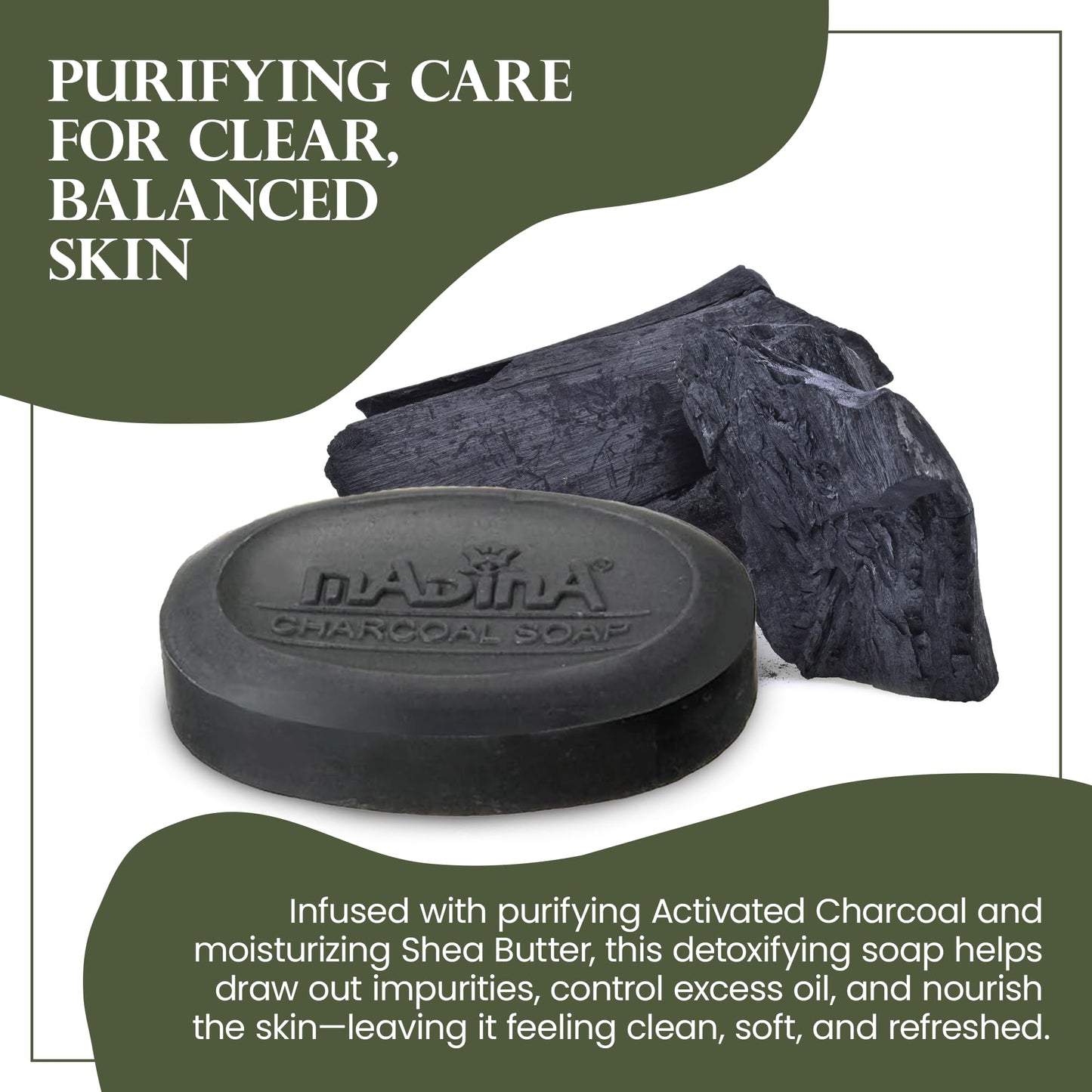 Madina Activated Charcoal Soap Bar - Deep Cleansing, Detoxifying, Oil Control, Acne, 100% Vegetable-Based, Halal, Gentle Face & Body Cleanser, 6 Pack Beauty & Personal Care Madina