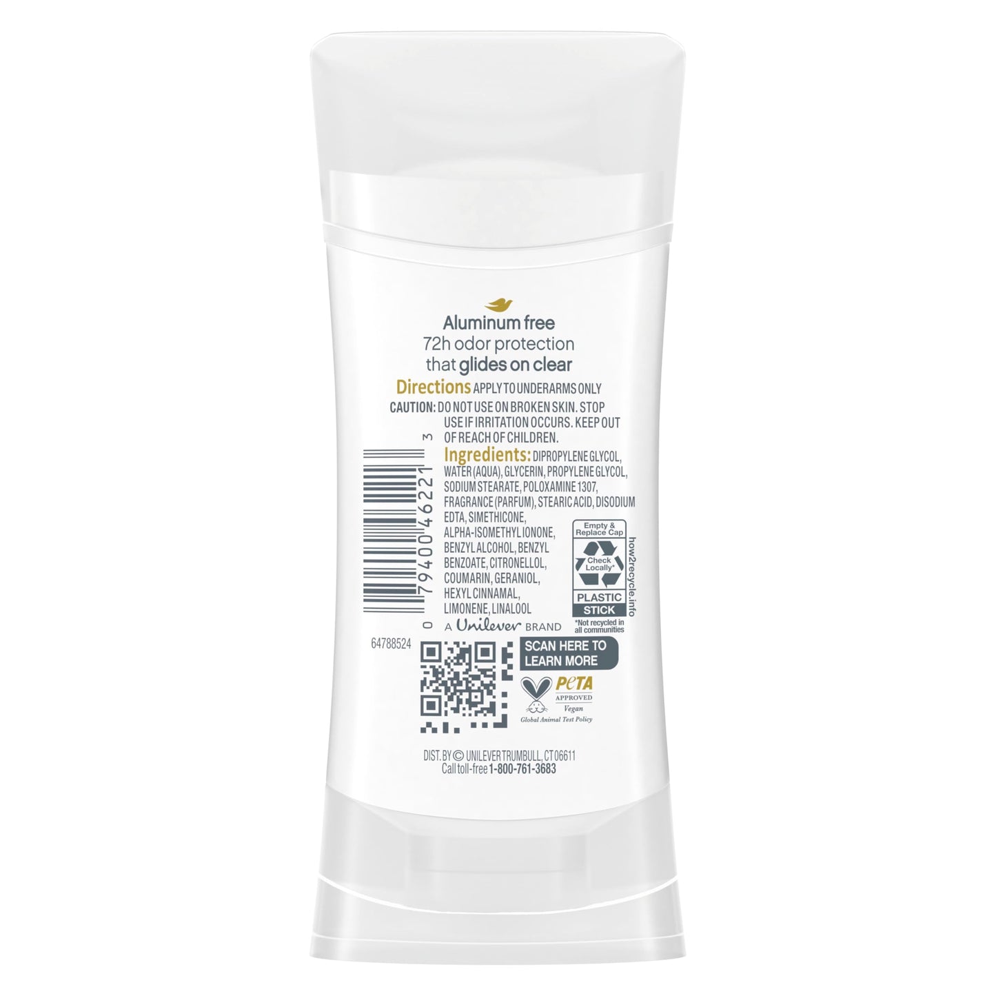 Dove Aluminum Free Deodorant for Women 4 Count Cucumber and Green Tea 72 hour odor protection 2.6 oz Beauty and Personal Care Dove