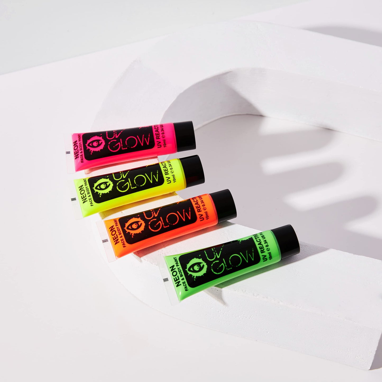 UV Glow Blacklight Face and Body Paint 0.34oz - Neon Fluorescent (0.34 Fl Oz (Pack of 4)) Beauty & Personal Care UV Glow