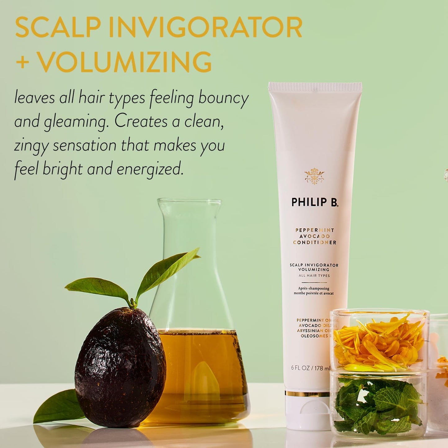 PHILIP B. Peppermint Avocado Conditioner 6oz + Peppermint Avocado Shampoo 2oz Set - Volumizing & Clarifying, Oil and Eucalyptus Invigorates the Scalp Beauty & Personal Care PHILIP B