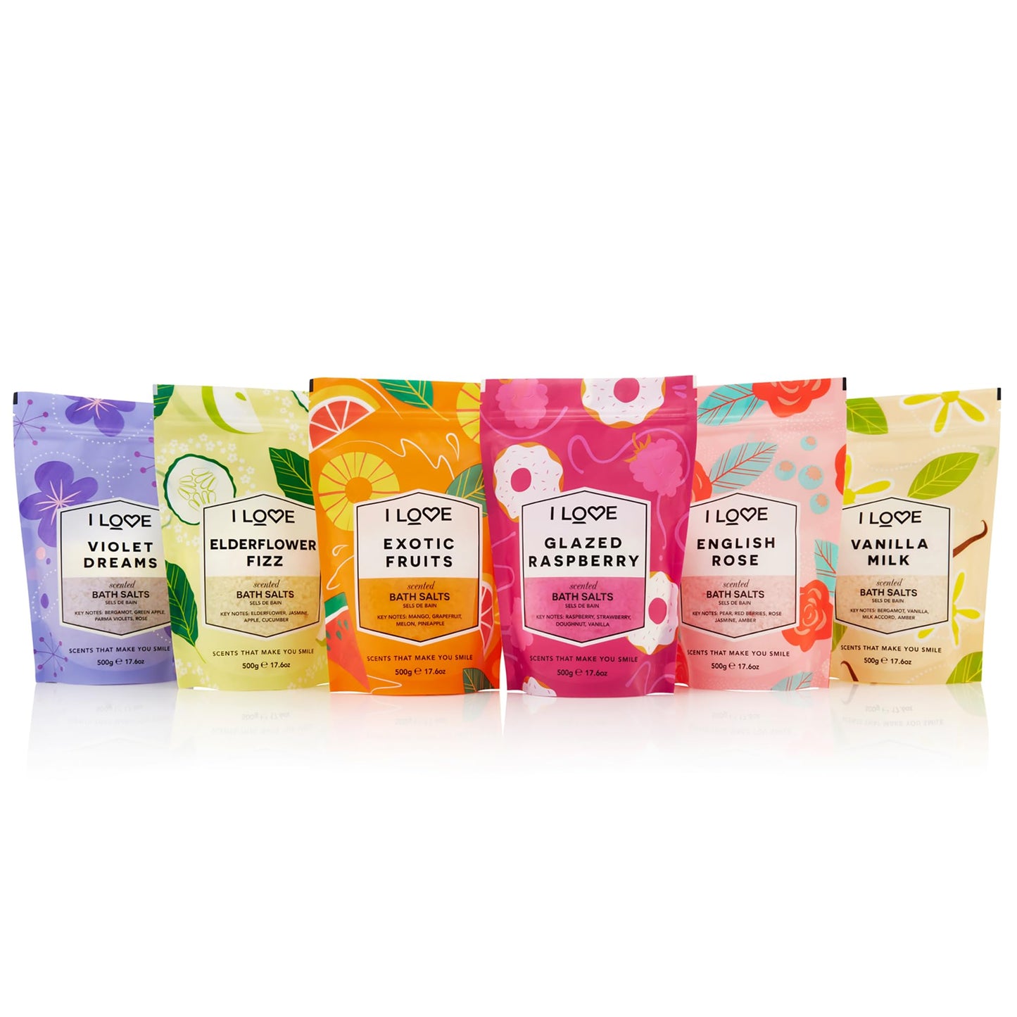 I LOVE Violet Dreams Bath Salts - Calming Bath Soak with Violet and Rose Fragrance - Relaxing Bath Salts for Sleep - Skin-Softening Formula - 17.6 oz Beauty and Personal Care I LOVE