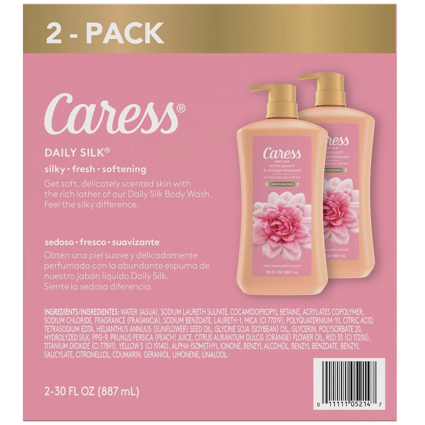 Caress Daily Silk Hydrating Body Wash, Peach & Orange Blossom, 30 Fl Oz (2 Pk) Beauty & Personal Care Caress