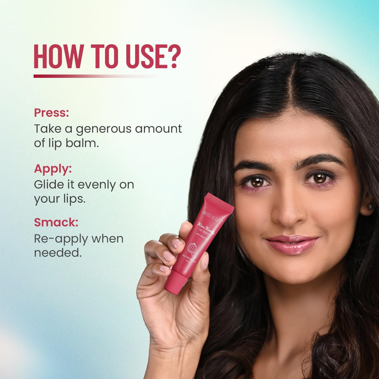Swiss Beauty Kiss Kandy Lip Balm with Olive Oil - Moisturising - Non-Sticky - Soft & Smooth Lips - Shade - Peach, 10ml Beauty and Personal Care SWISS BEAUTY