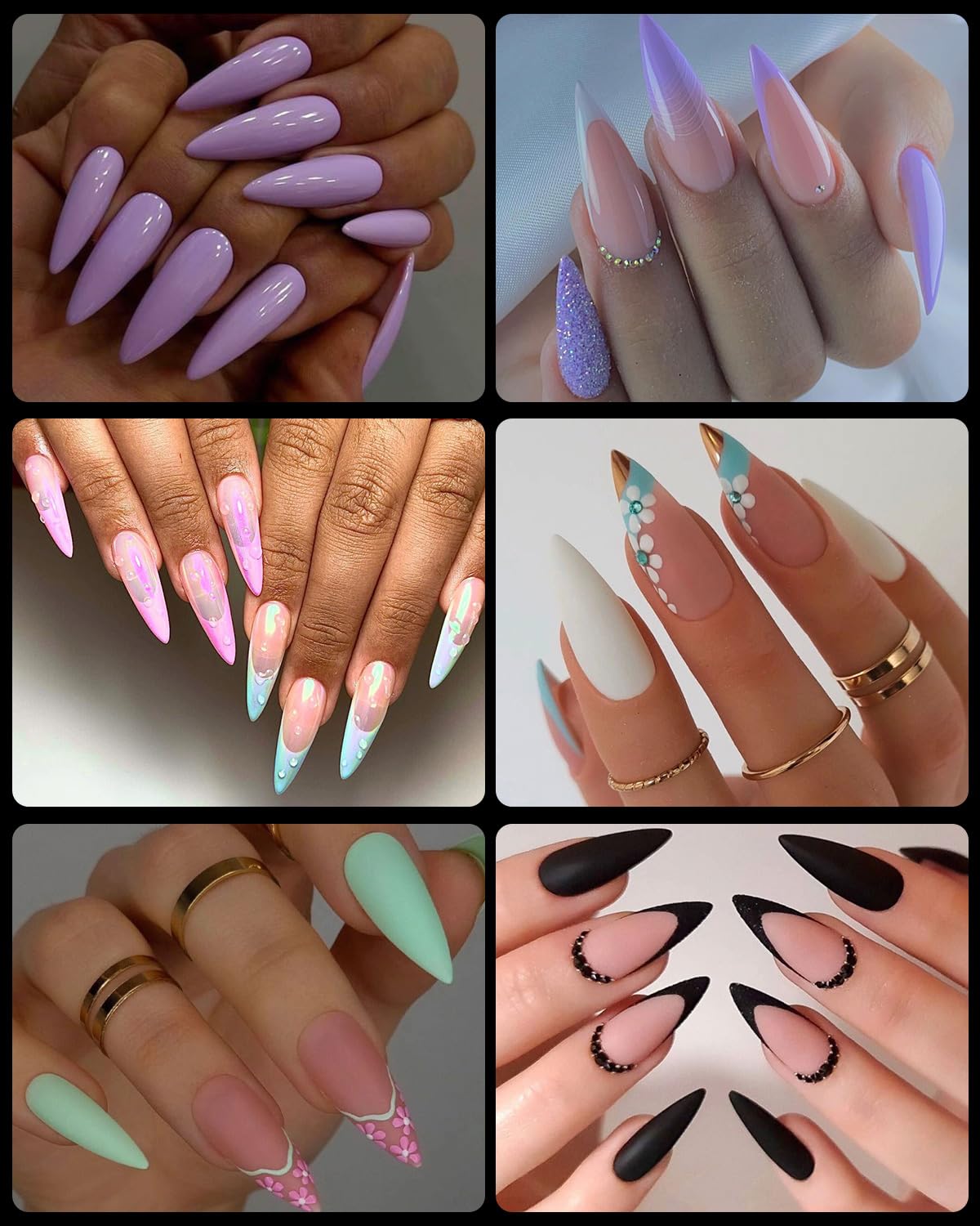 Soft Gel Nail Tips Medium Stiletto, 120PCS Pre Buff Full Cover Shaped Nail Extenison Tips Half Matte Gel Nail Tips BORNBYME Beauty & Personal Care BORNBYME