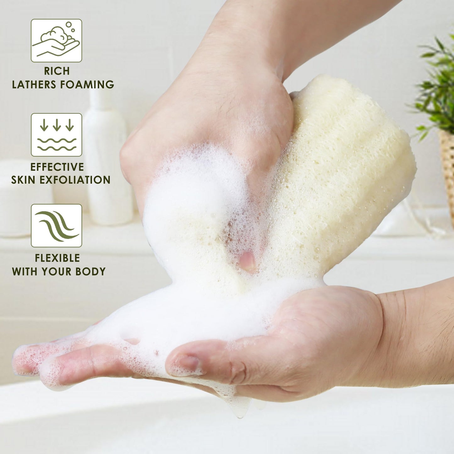 7 Pack Natural Loofah Exfoliating Body Scrubber, 5 Inches Organic Luffa Bath Sponge Exfoliating Shower Body Scrubber for Deep Cleaning & Smooth Skin Beauty & Personal Care METLUCK