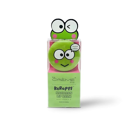 The Crème Shop x Sanrio Hello Kitty Macaron Lip Balm (Keroppi Green Apple A Day) Korean Cute Scented Pocket Portable Soothing Advanced Must-Have Beauty & Personal Care The Crème Shop