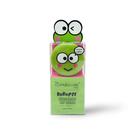 The Crème Shop x Sanrio Hello Kitty Macaron Lip Balm (Keroppi Green Apple A Day) Korean Cute Scented Pocket Portable Soothing Advanced Must-Have Beauty & Personal Care The Crème Shop