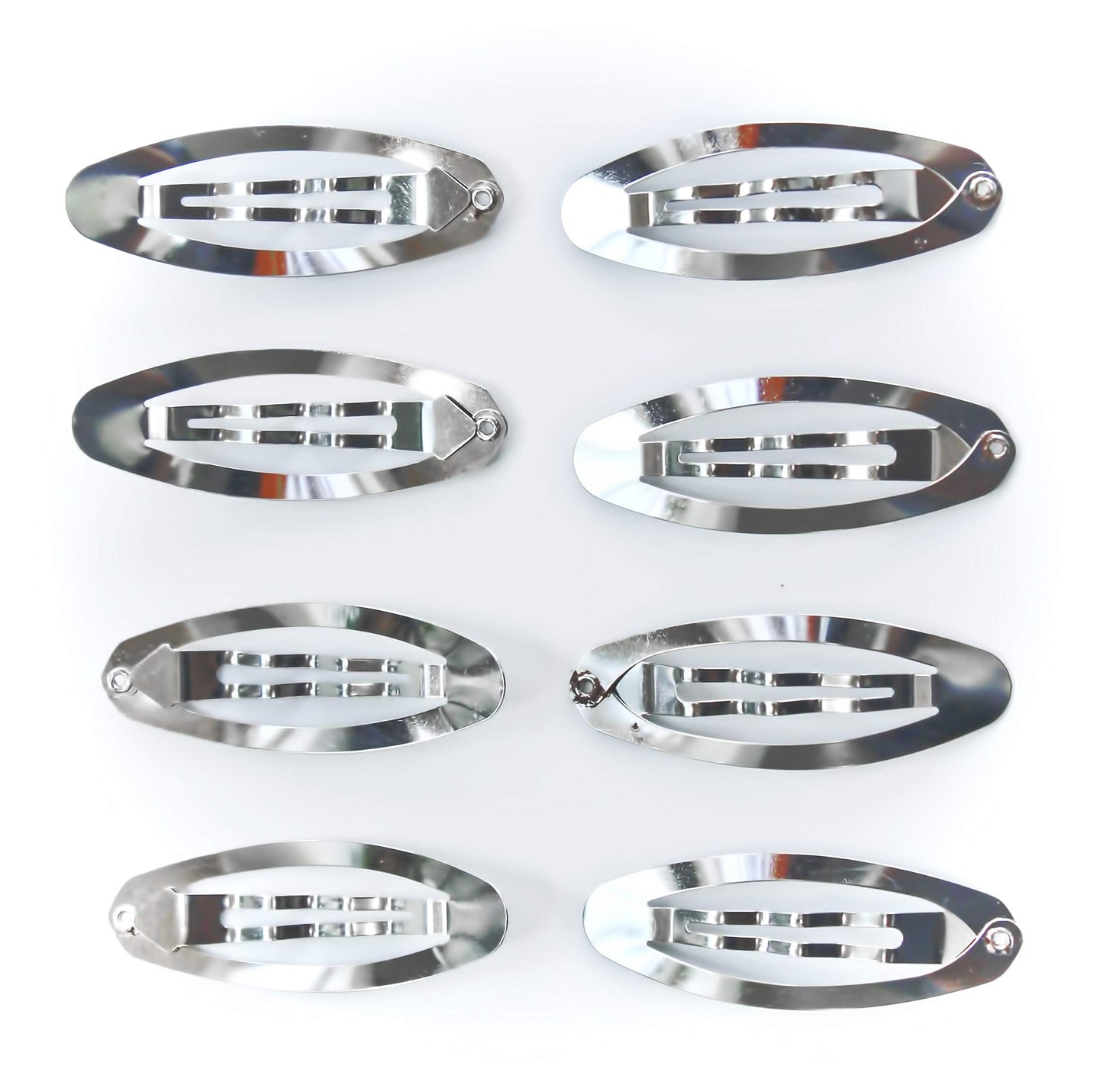 50pcs Metal Silver Oval Shape Snap Hair Clips/Barrettes for DIY 60mm Beauty & Personal Care All In One
