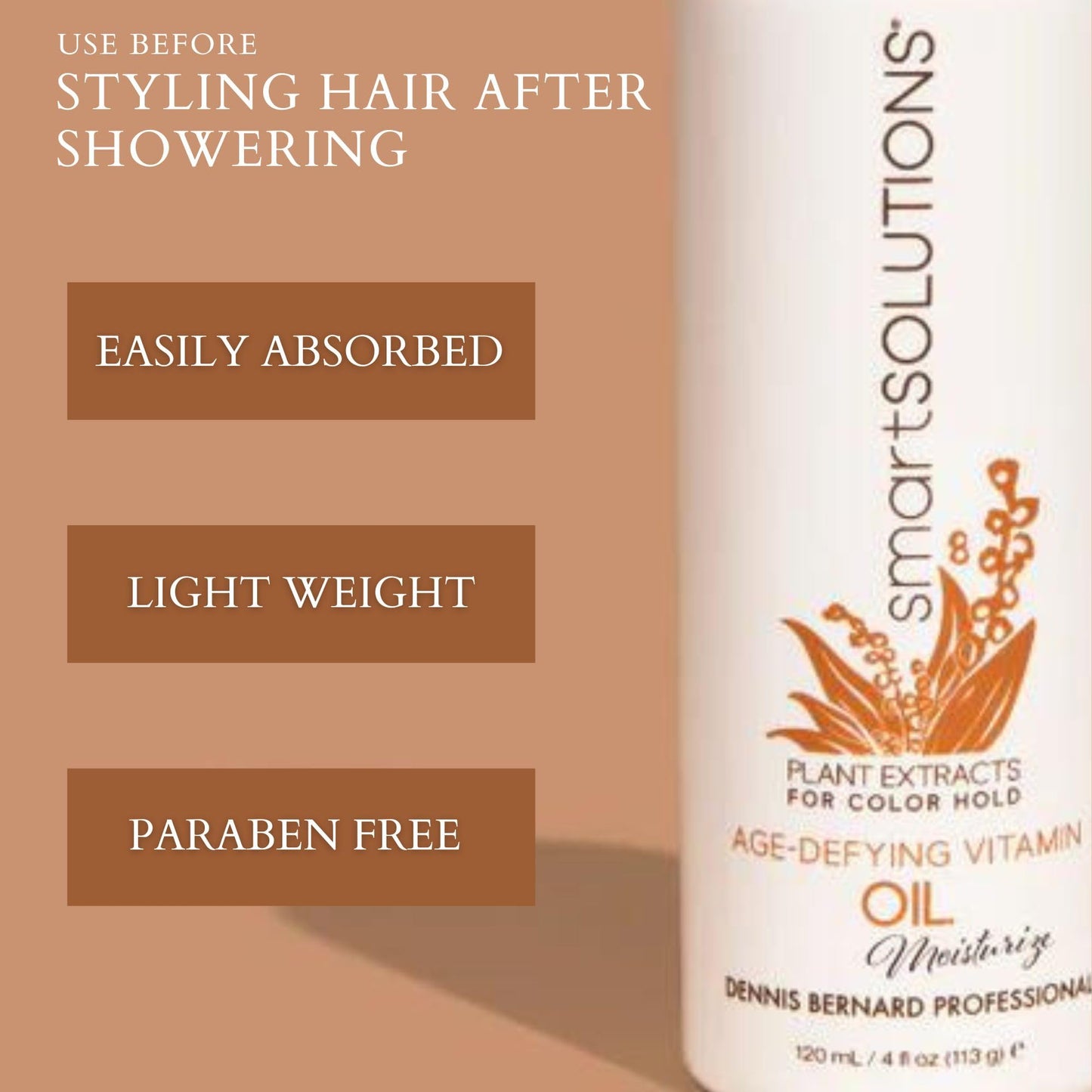 SMART SOLUTIONS Age Defying Vitamin Oil, 4oz | Light Weight | Hydrates | Detangles | Paraben Free Beauty & Personal Care SMART SOLUTIONS