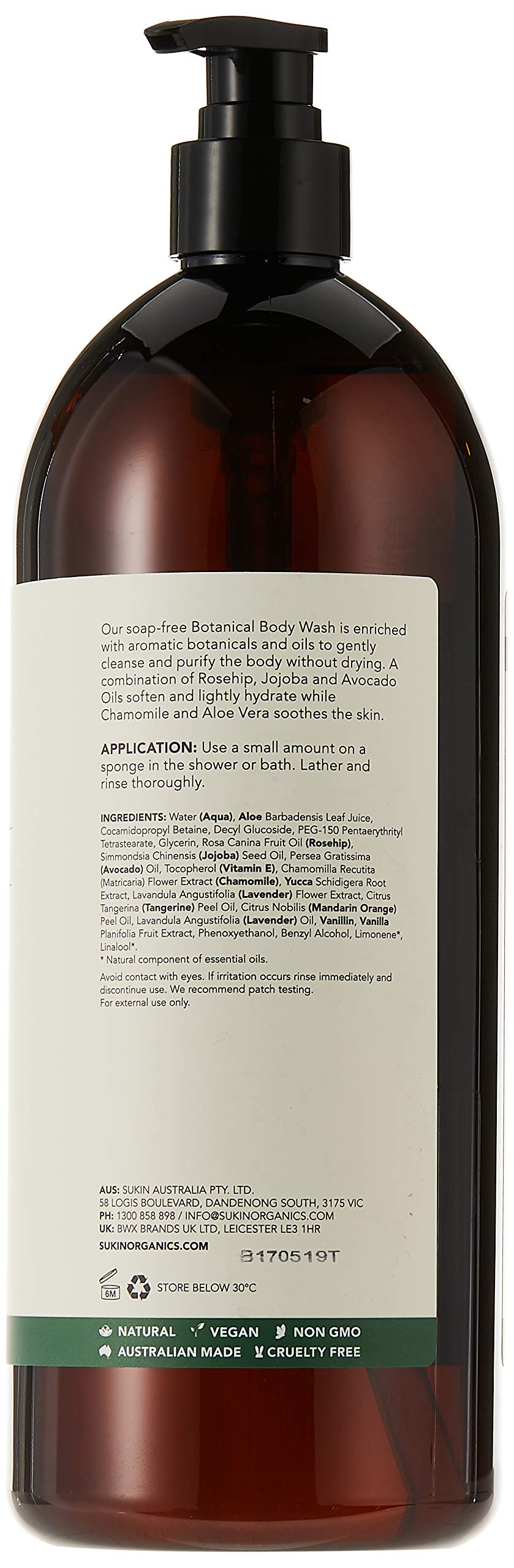 Sukin - Botanical Body Wash Original Scent - 33.8 fl. oz. Beauty & Personal Care Sukin