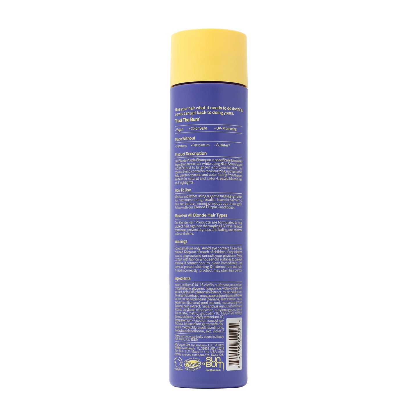 Sun Bum Blonde Purple Shampoo - Cleanses and Prevents Dryness with Deep Moisturizing and Brightening Formula - Color Enhancing and Toning Treatment Beauty & Personal Care Sun Bum