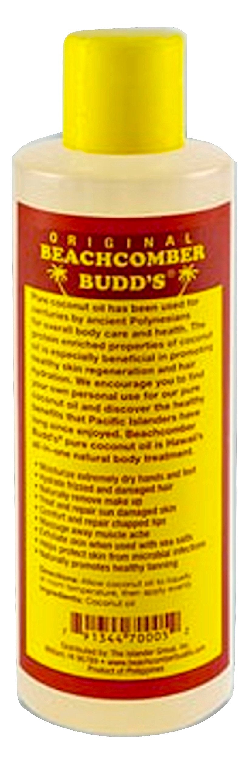 Hawaiian Beachcomber Budd Pure Unscented Coconut Oil 8 oz. Beauty & Personal Care Beachcomber Budd's